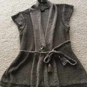Front-Tie Short Sleeved Sweater